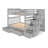 Tena Solid Wood Standard Stairway Bunk Beds Full over Full, 4 Drawers in the Steps, 2 Under-Bed Drawers, Gray-2090153503-2041697640