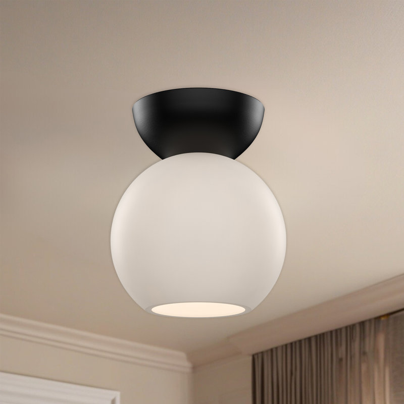 Plafonnier encastré Arcadia, Noir, H 7 po x l 6 po x P 6 po