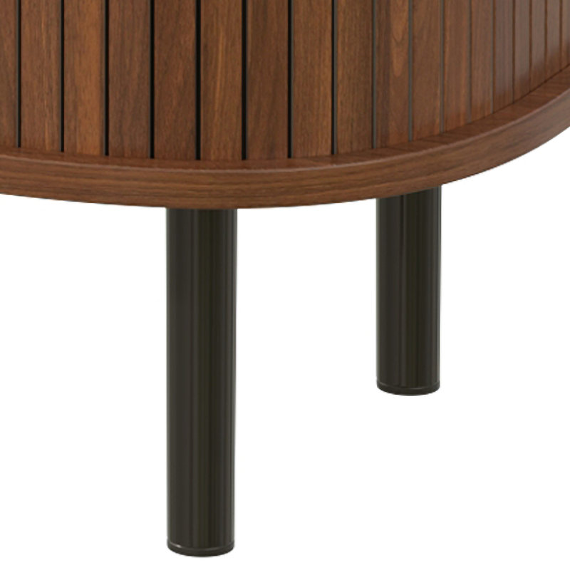 Bar 28 "cannelé avec portes tambour et rangement pour le vin, Noyer