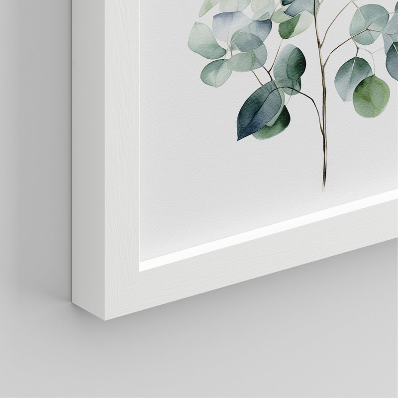 " Green Leaves Plants " 4 - Pieces, White, 14" H x 11" W