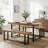 4-Person Solid Wood Dining Table Set, 3-Piece Dining Table With 2 Dining Benches For Kitchen
