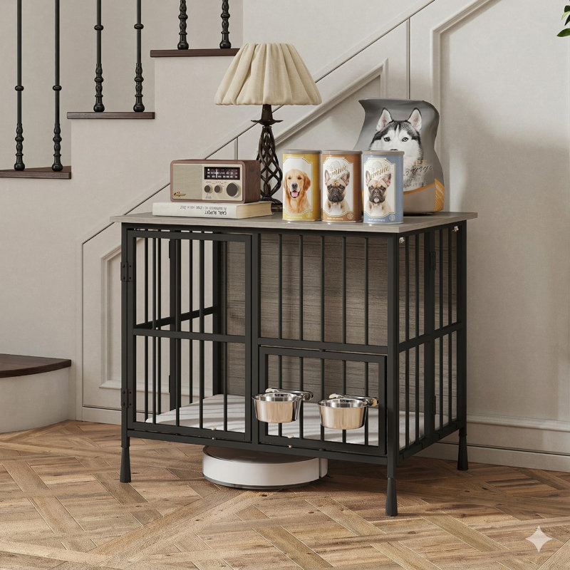 Mobilier de caisse pliable pour chien, Gray