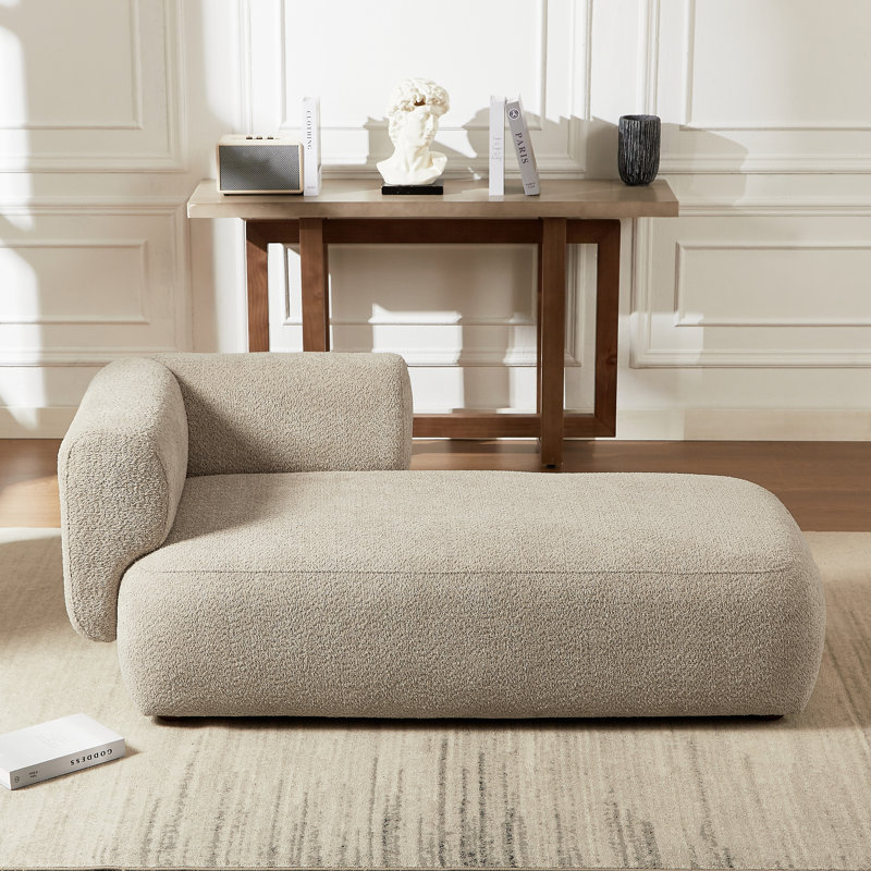 Christinia Upholstered Chaise Lounge, Camel, Right Hand Facing