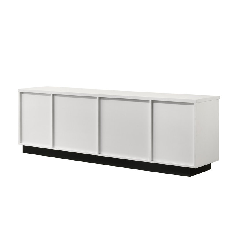 Matilda 70.5'' White and Black Engineered Wood TV Stand