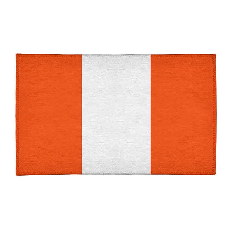 Tapis à rayures orange national hockey, Rectangle 3 pi x 5 pi
