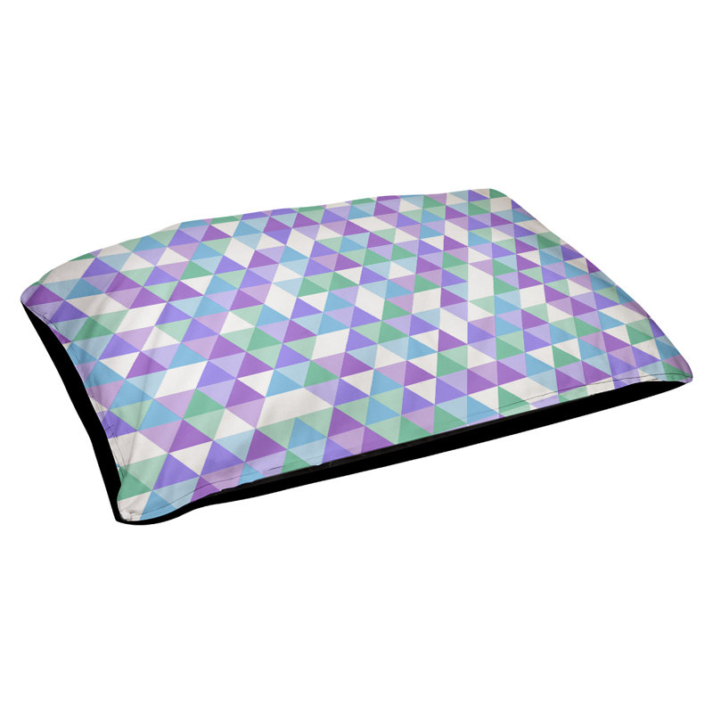 Coussin d’extérieur triangle Campion, Moyen (L 29,5 po x P19,5 po x H 9,5 po), Blanc / Mauve