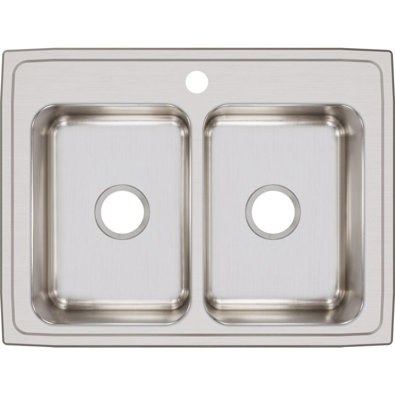 Lustertone 29" L x 22" W Double Basin Drop-In Kitchen Sink, 1 hole
