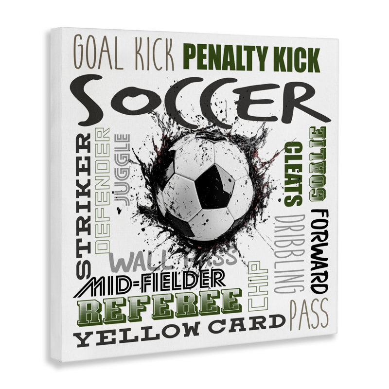 «Soccer Kick Game phrases», conception de Kim Allen, H 17 po x l 17 po