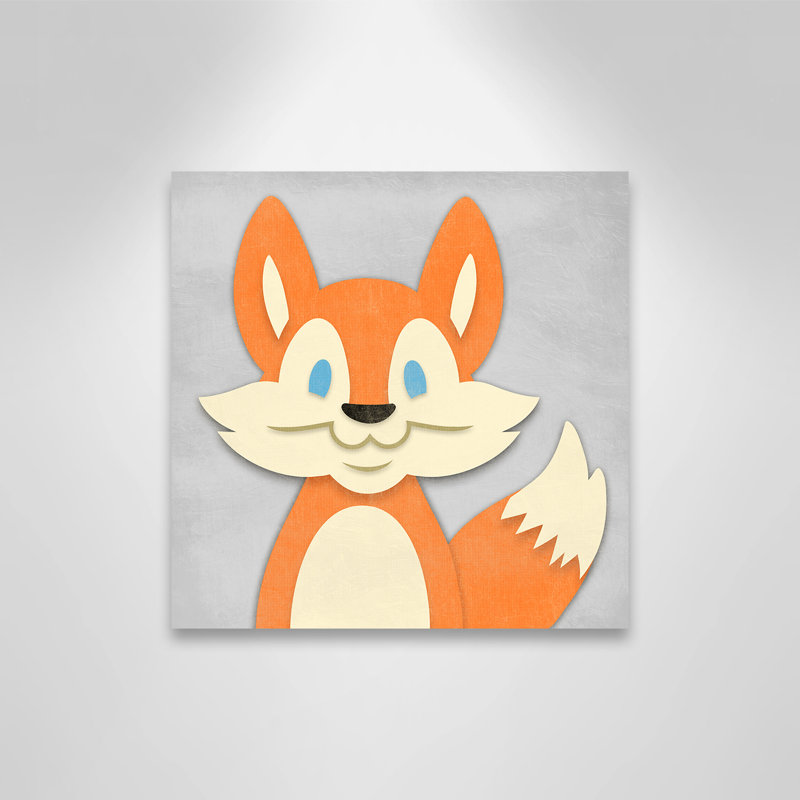 «Cheery Fox», impression sur papier, H 12 po x l 12 po x P 1,5 po, Toile