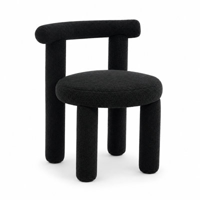 Ensemble de 6 chaises de salle à manger rembourrées modernes H 18,5 po avec pieds en bois massif