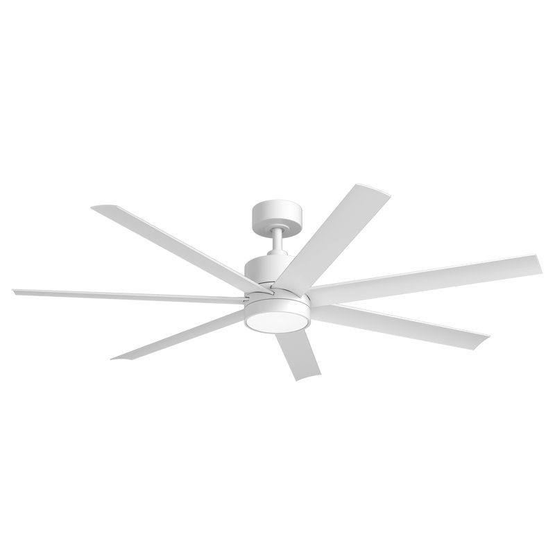 56" Outdoor Ceiling Fan With IP65 Waterproof Rating, 7 Blades, Quiet Dc Motor, Dimmable 3 Color Led Light, Remote Control, And Multiple Downrods For Patio & Indoor Use
