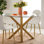 Jablon 39.4" Round Glass Top Metal Base Dining Table