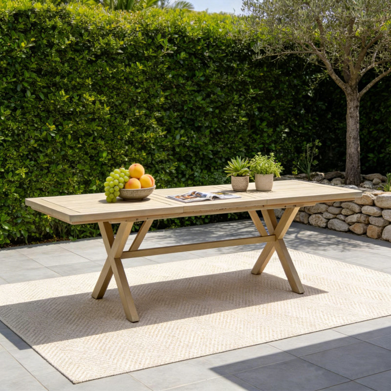 Outdoor Extendable Wood Dining Table