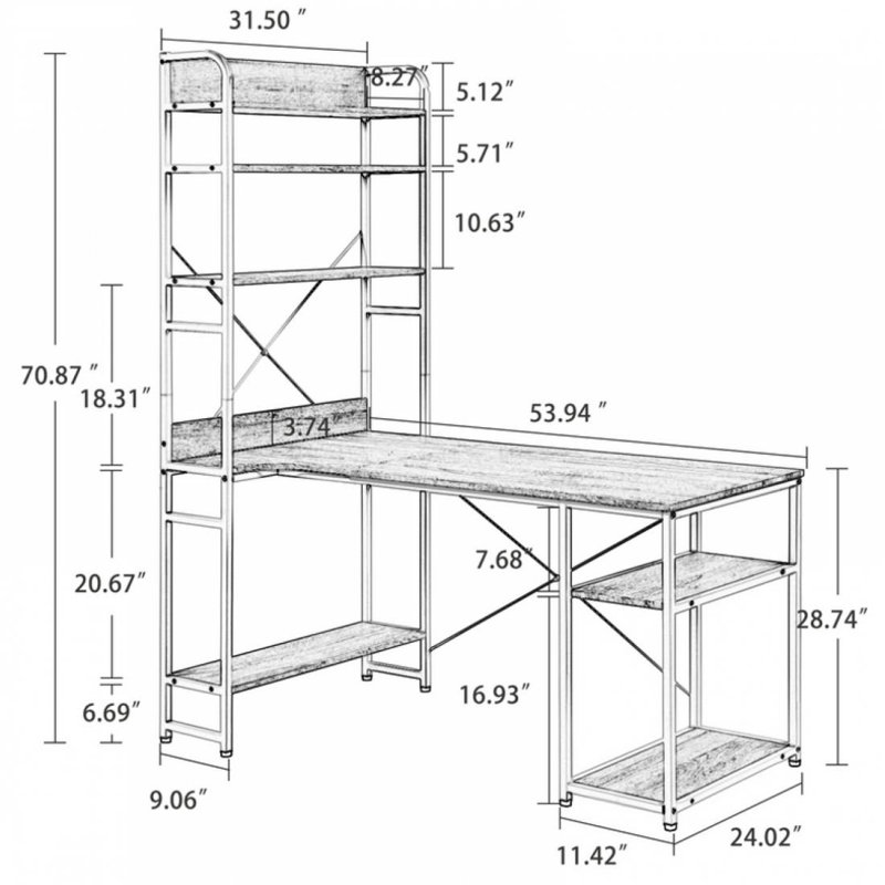 Audronė Metal Base Computer Desk