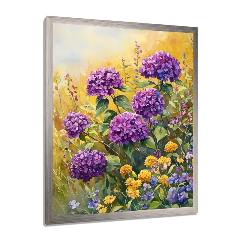 Lara - Impression sur toile florale, H 32 po x l 16 po, Argent argent, Reproduction encadrée d'une seule photo