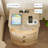 2 - Drawer Curved Nightstand With USB & Type-C Ports And Led Lighting, Storage Cabinet For Bedroom Or Living Room-346228045