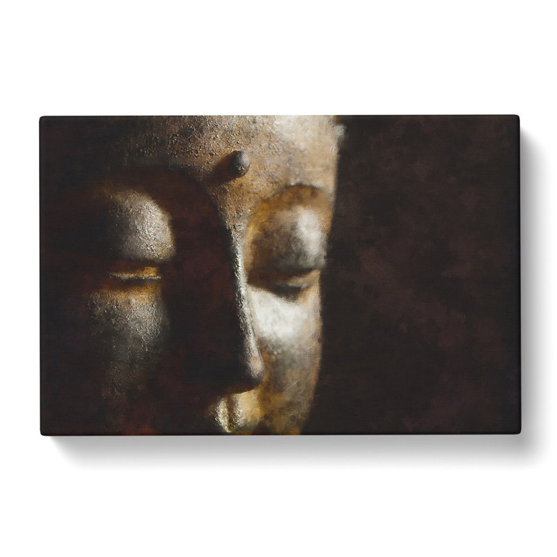 Golden Buddha Statue Painting - Wrapped Canvas, 60cm H x 91cm W x 3cm D