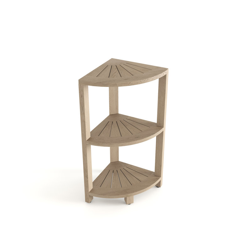 Kai Solid Wood Freestanding Bathroom Shelves, Gray