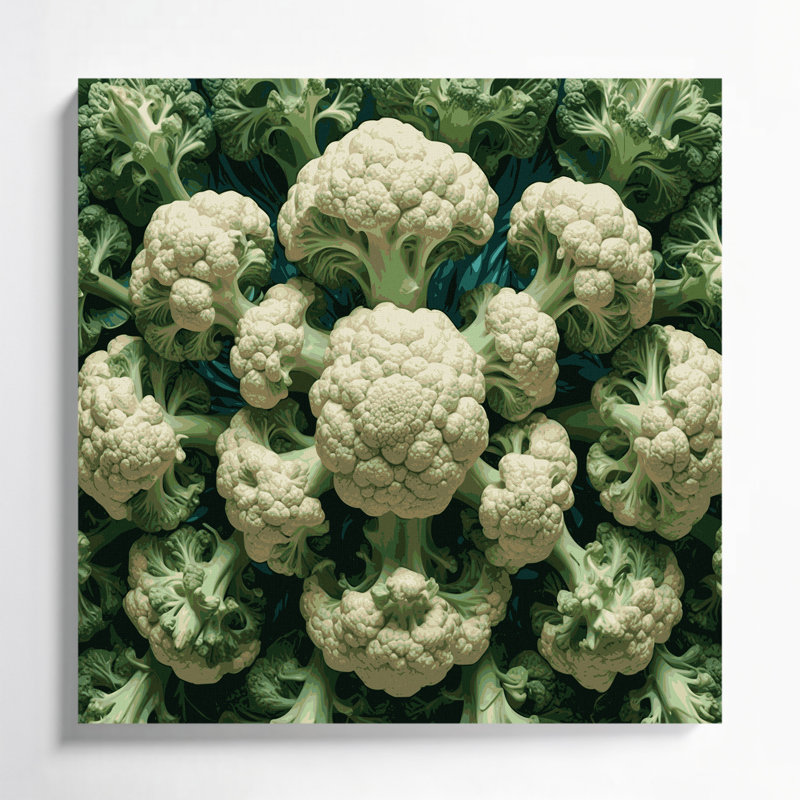 Art mural sur toile vert légumes chou-fleur Romanesco, H 8 po x l 8 po