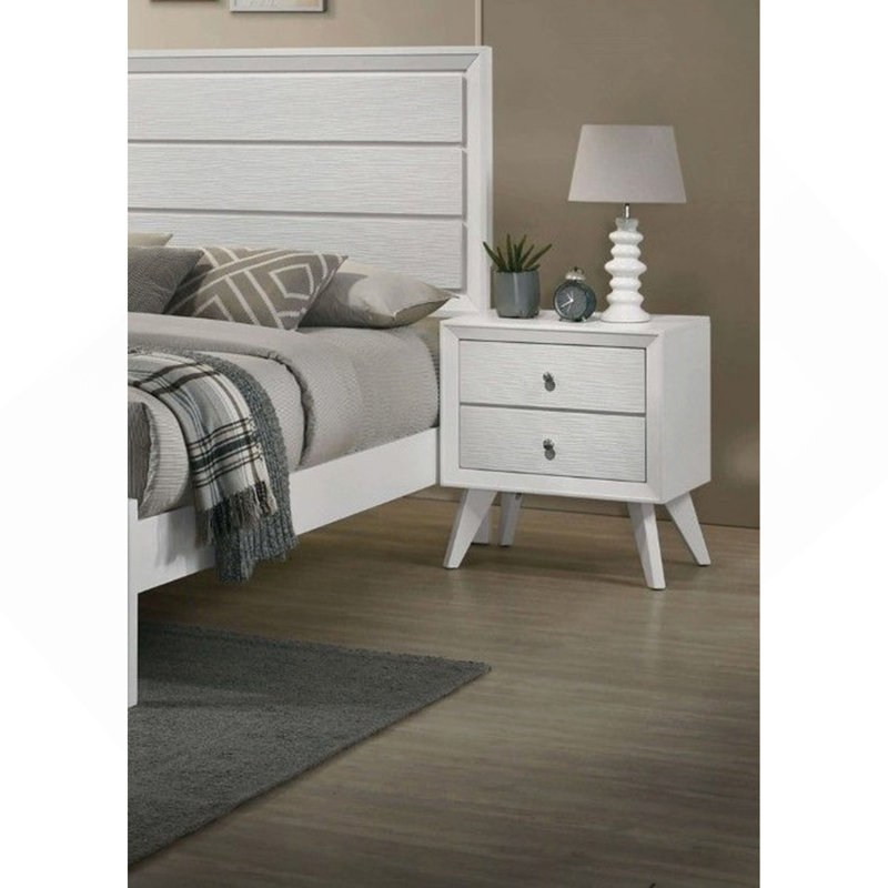 Table de chevet contemporaine contemporaine de couleur blanche 1pc