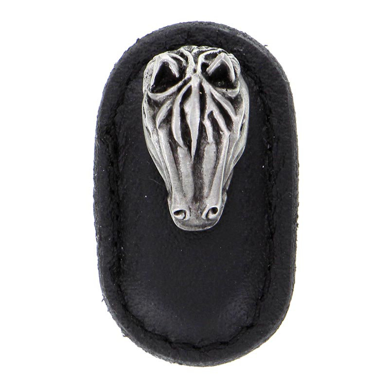 Poignée fantaisie 1,75 po Equestre, Nickel antique, Noir