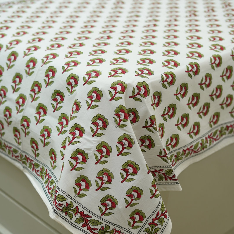 Fabdivine Pure Cotton Bedsheet Set – Handmade Bedsheet with Matching Pillow Covers – Premium Bedding, Rohini, Red  Floral