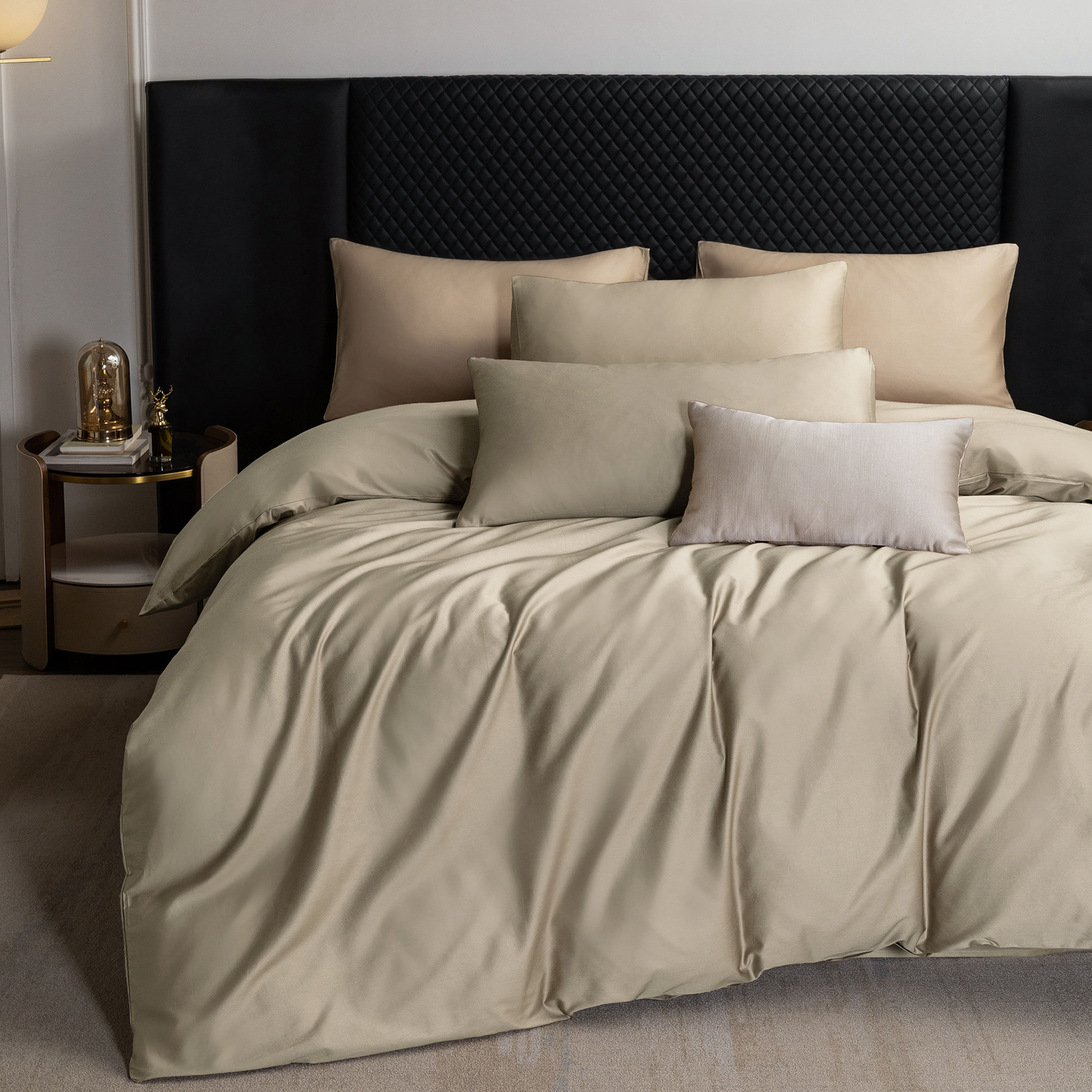 MOOMEE 100 Cotton Sateen Duvet Cover Set 600 Thread Count Extra Long