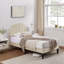 Lit simple tapissier avec 2 tables de chevet - Ensemble de chambre à coucher moderne-545769008-545769009