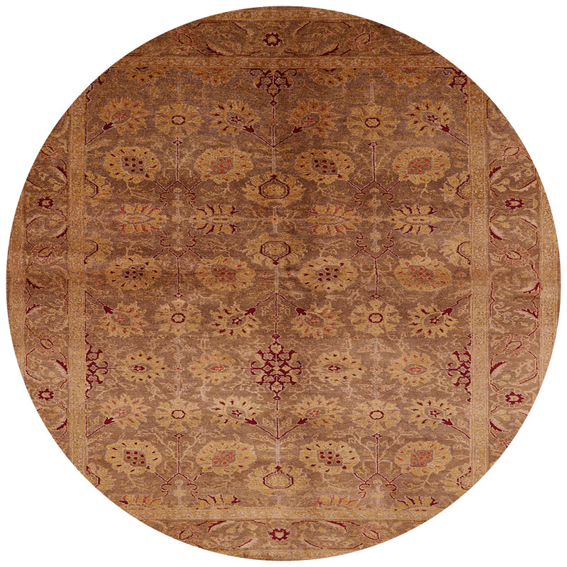 Tapis oriental brun Hovhan, Rond 6 pi