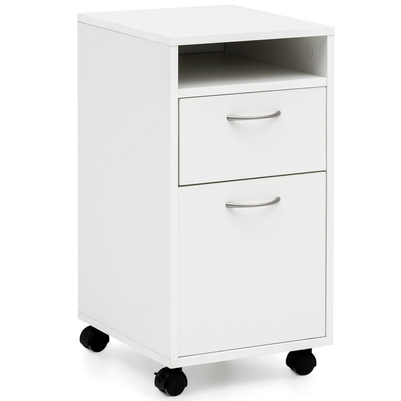 33cm Wide 1 -Drawer Mobile File Cabinet, White