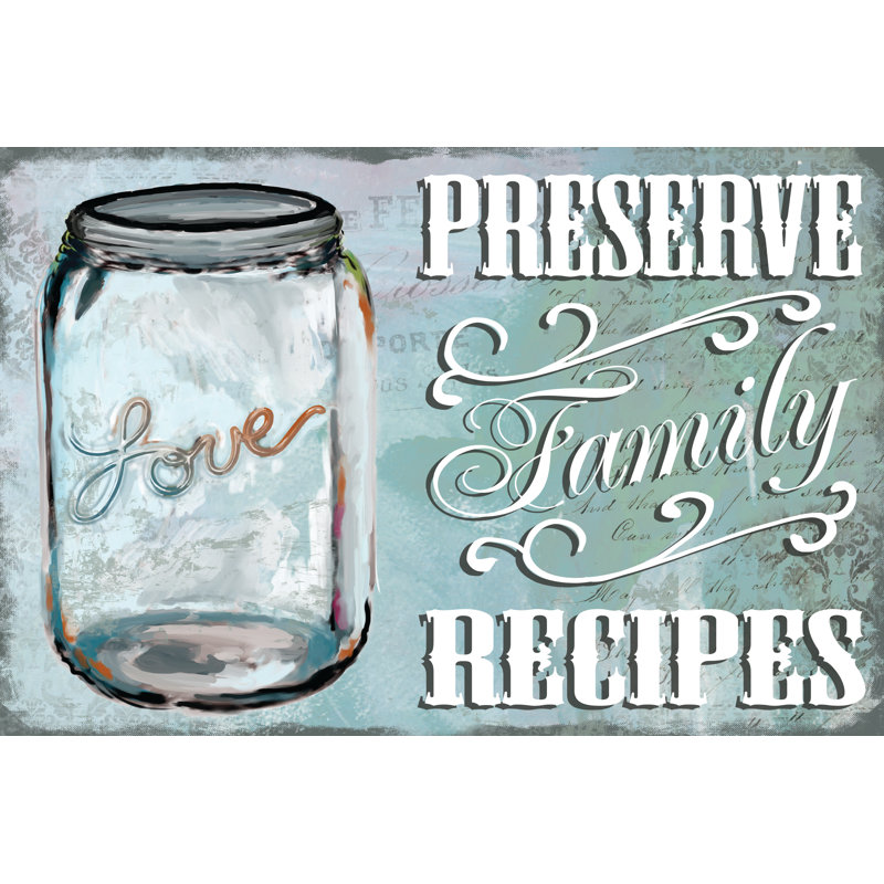 Preserve Fam Recipes 3 - Wrapped Canvas Print, 30cm H x 46cm W x 3.8cm D