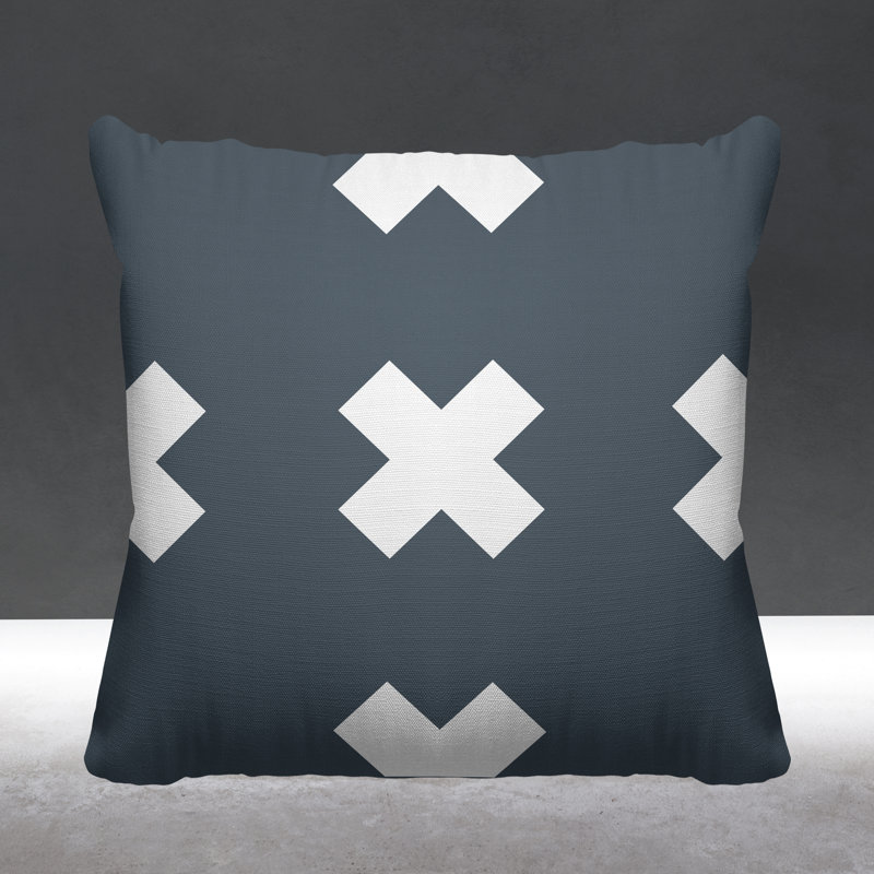 Coussin intérieur / extérieur Luella, 15 po x 15 po, gris, Carré