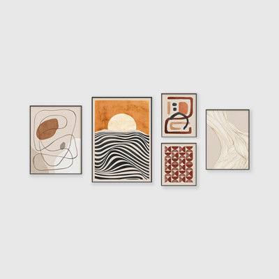 Ensemble de 5 pièces d'art mural Mid-Century