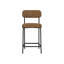 Chaise de bar Iffa, dossier ouvert, fer noir, cognac-102361200-102361195