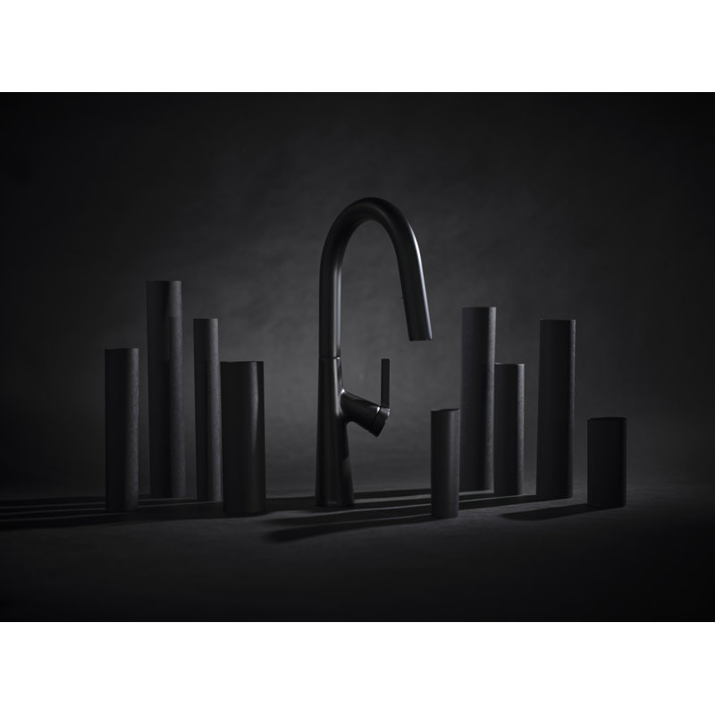Ludik Single Handle Kitchen Faucet, Stainless Steel