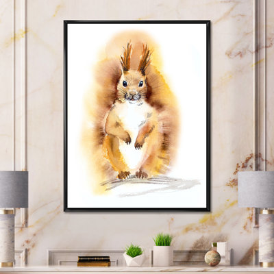" Portrait Of An Orange Squirrel " Painting Print