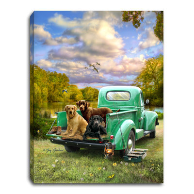 Fishing Buddies 8x6 Mini Lighted Easel Back Canvas