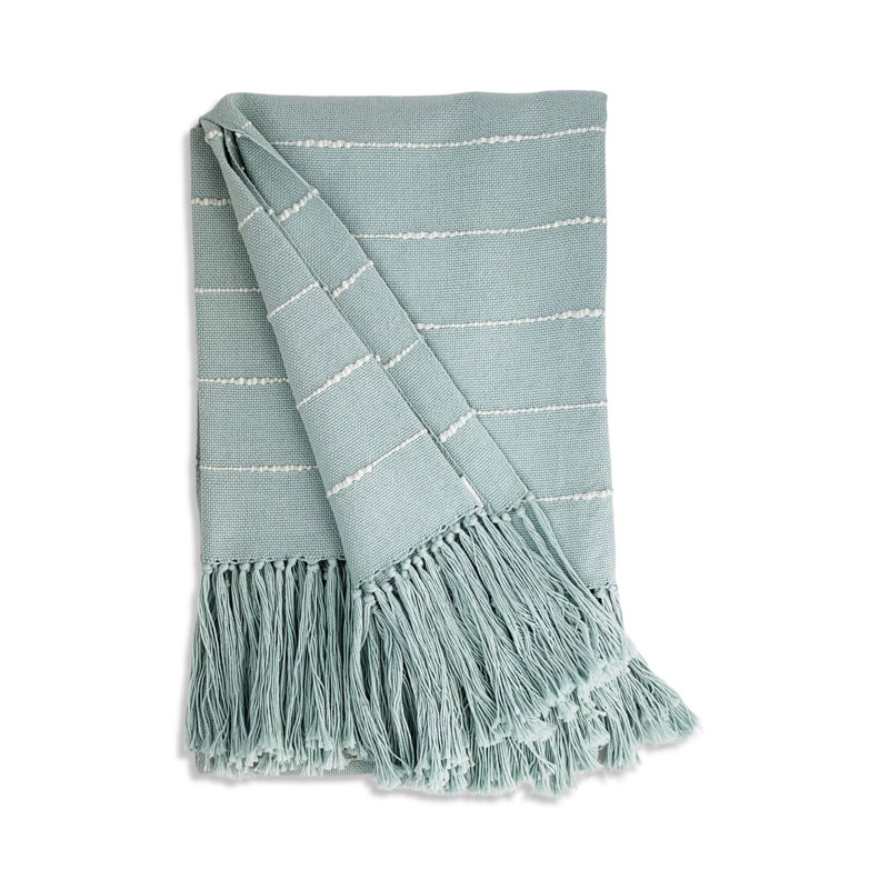 Pampa Hand Woven Throw Blanket, Seafoam