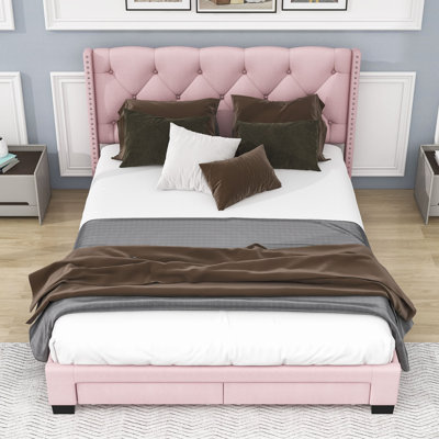 Joelene Queen Tufted Platform Bed -  Rosdorf Park, CD0DF53F86F24FA7B78A9448D22612CD