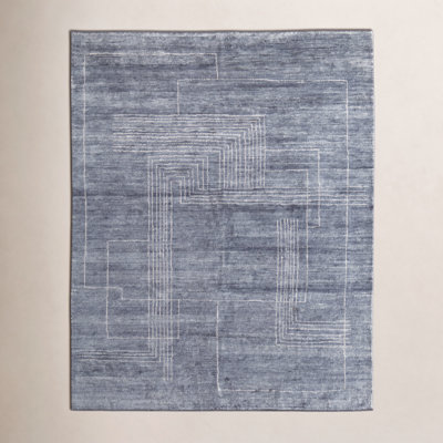 Monaco Gray Hand-Knotted Abstract Rug