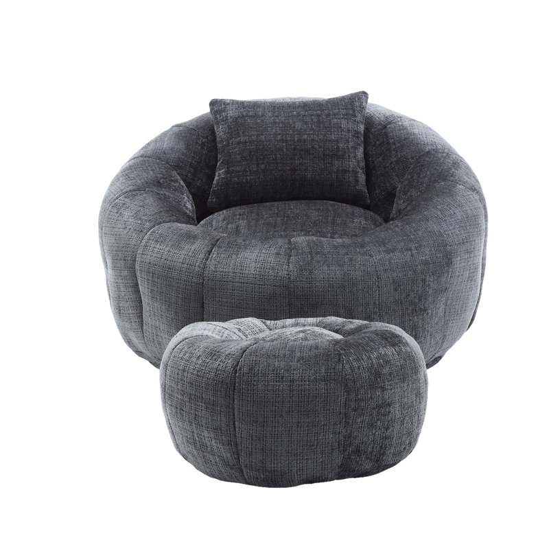 UNITED WE WIN Modern Bean Bag Chairs, Gray