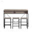 Table de bar 59 pouces avec prise de courant, lumière DEL et 3 tabourets de selle pour le salon, idéale pour un décor et une fonctionnalité de style campagne moderne-1872920850