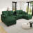 U-shaped Sectional Sofa (Green)-313851775