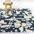 Mila Blue/Cream Abstract Modern Area Rug-1016385508