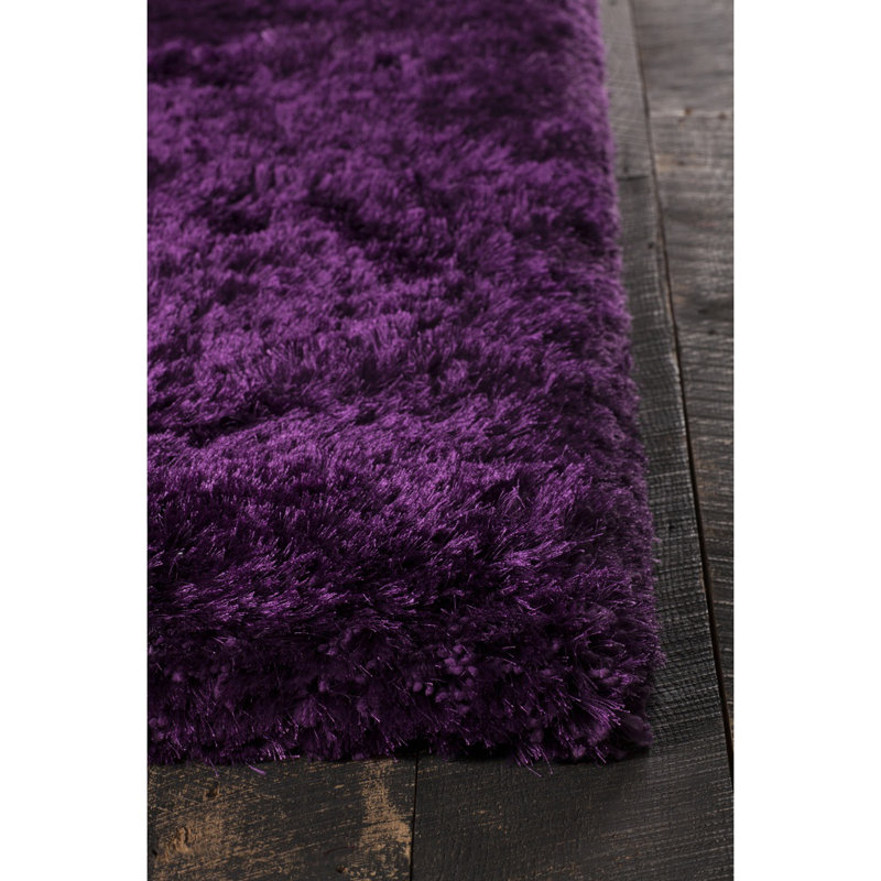 Chandra Rugs Giulia Collection Plush Modern Contemporary Hand-Woven Silver White Grey Shag Polyester Pile Material Handmade Area Rug