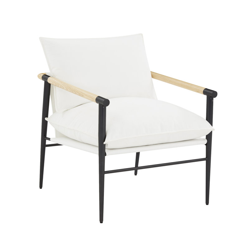 Fauteuil d'appoint en ardoise Kala, Mélange de polyester blanc