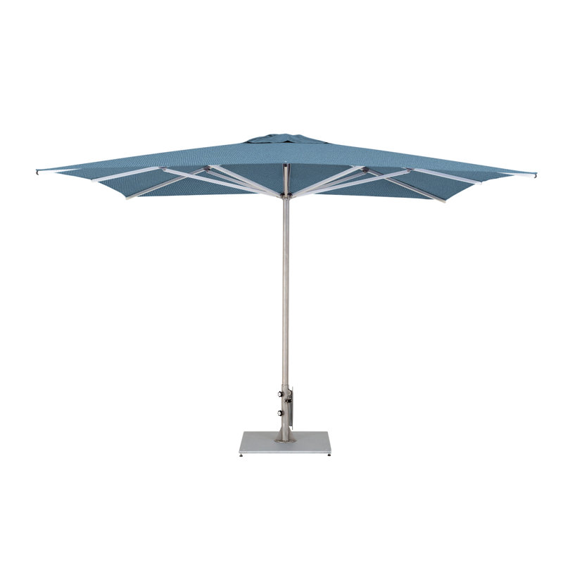 Storm 10' Square Umbrella, Double Stack Metal Plate, Mineral Blue
