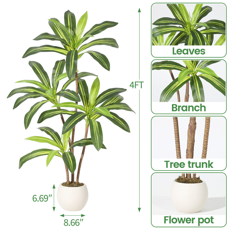 Faux Plant, 3-Stem, 120 cm