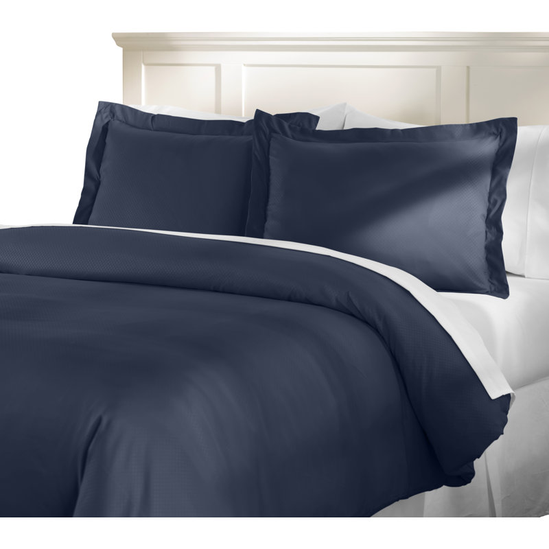 Basics Polyester Standard Duvet Cover, Full / Queen Duvet Cover + 2 Standard Shams, Navy