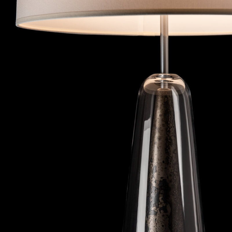 Spire Table Lamp, Sterling, Clear Steel